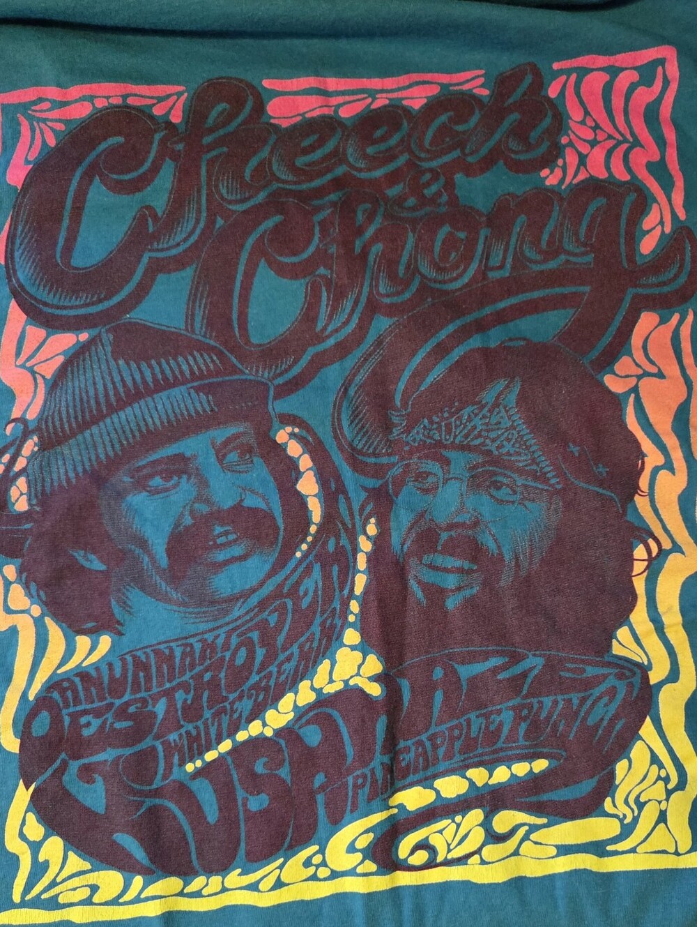 CHEECH & CHONG Psychedelic Blue T-Shirt Size XXL